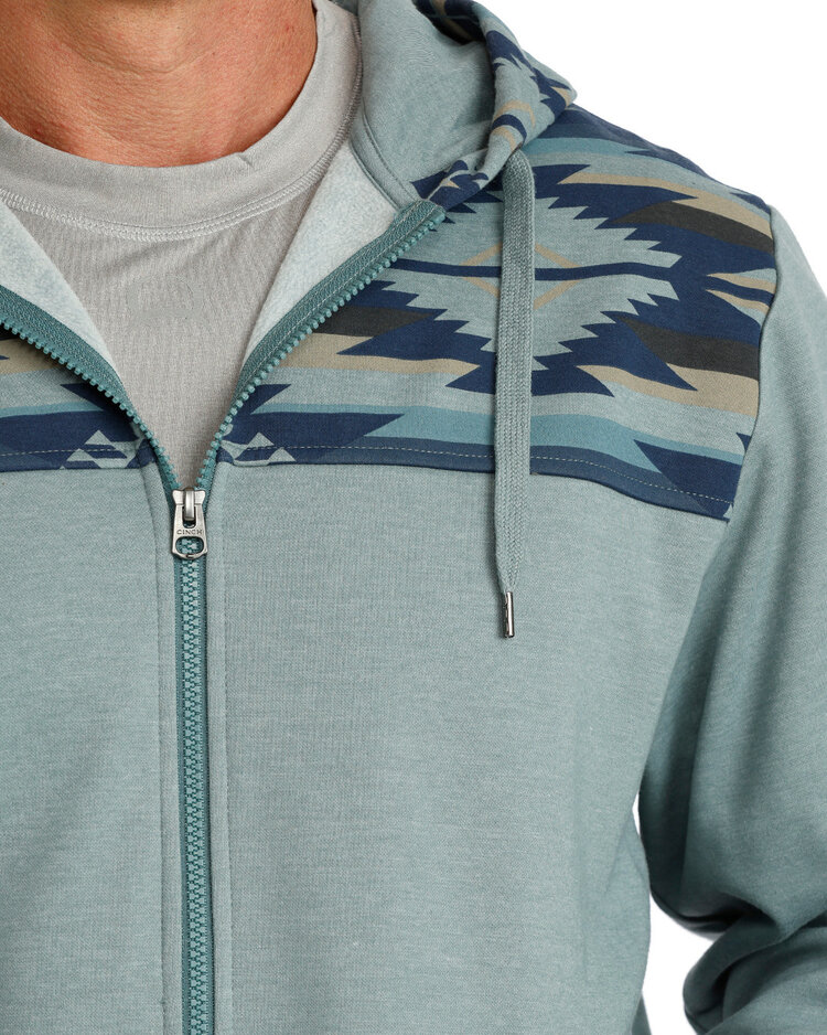Cinch Full Zip Hooded Jacket Blue