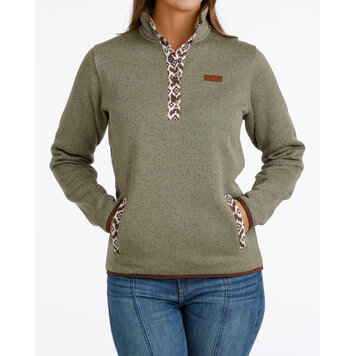 Cinch Fleece Pullover Olive