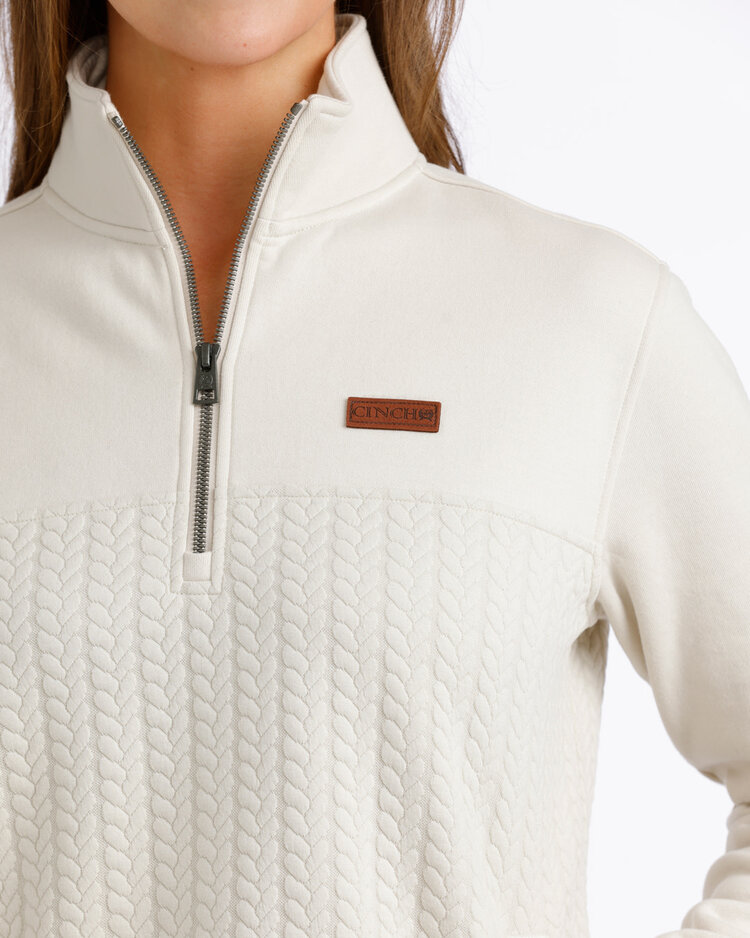 Cinch 1/4 Zip Pullover Cream