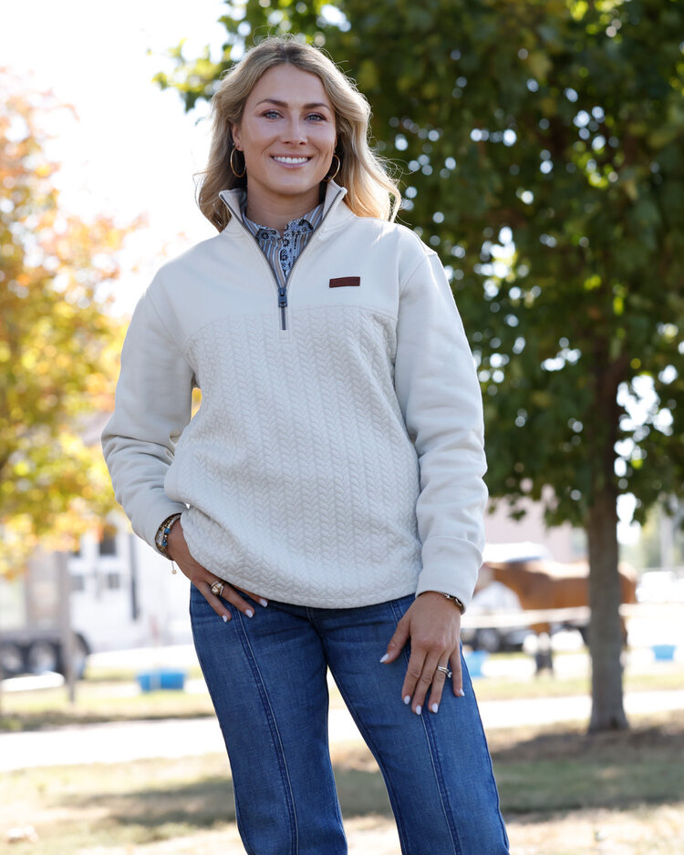 Cinch 1/4 Zip Pullover Cream