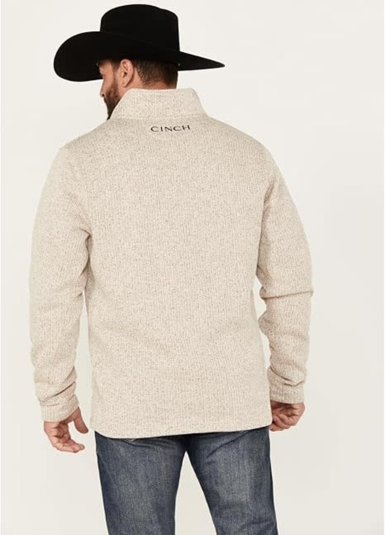 Cinch 1/4 Zip Poly Knit Pullover Stone