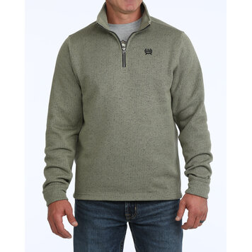 Cinch 1/4 Zip Poly Knit Pullover Olive