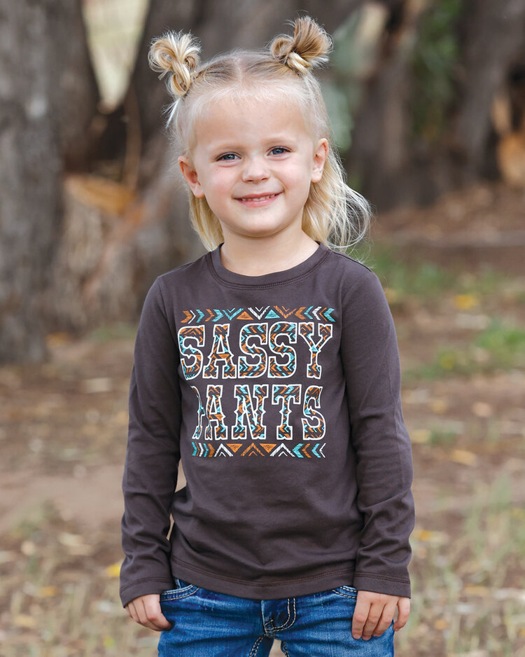 Cruel Denim Toddler Sassy Pants Long Sleeve Tee Brown