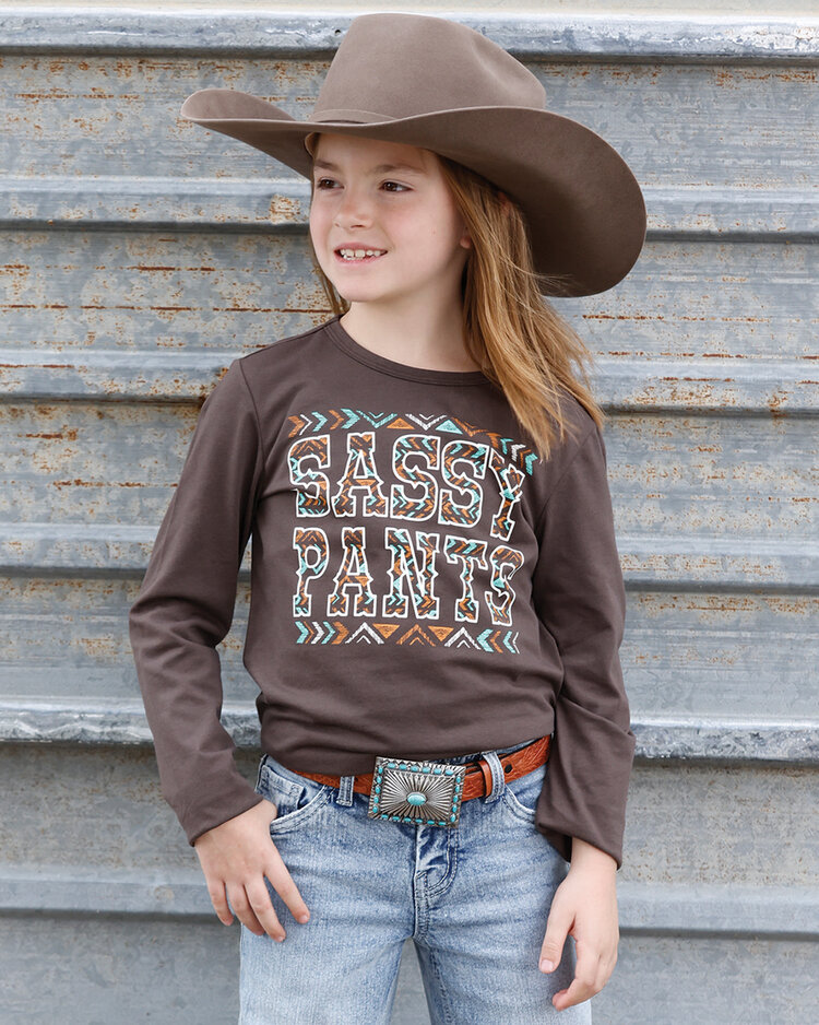 Cruel Denim Youth Sassy Pants Long Sleeve Tee Brown