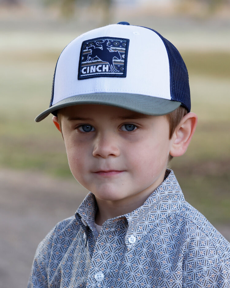 Cinch Youth Bucking Horse Patch Cap Navy Olive