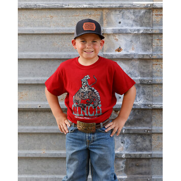 Cinch Youth Bucking Bronc Tee Burgundy