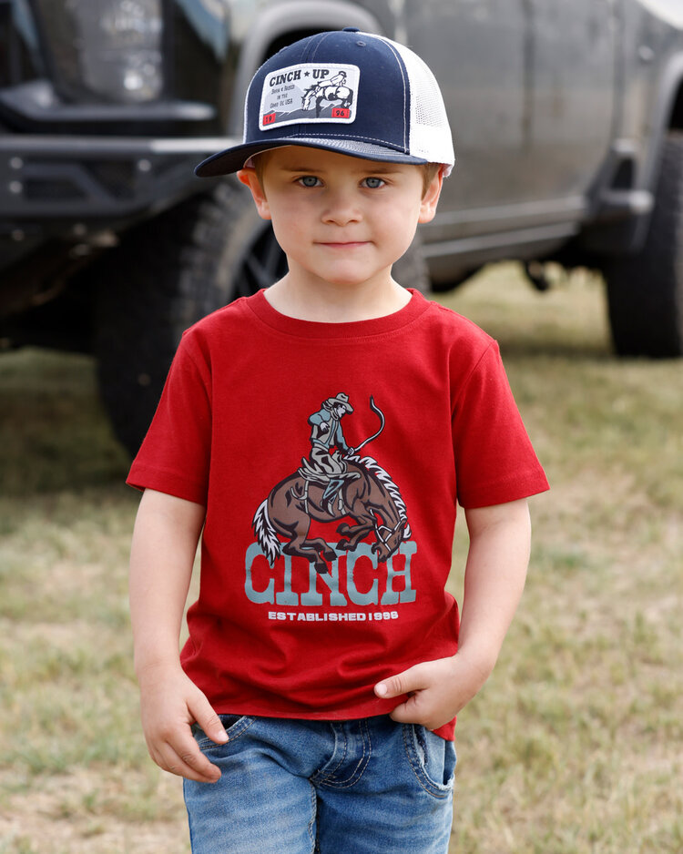 Cinch Toddler Bucking Bronc Tee Burgundy