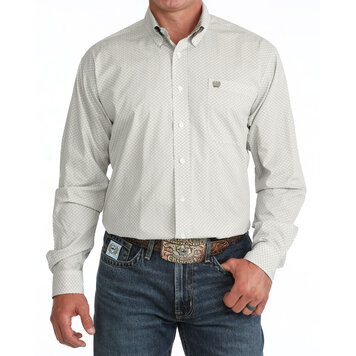 Cinch Quilted Diamond Print Button Down Olive