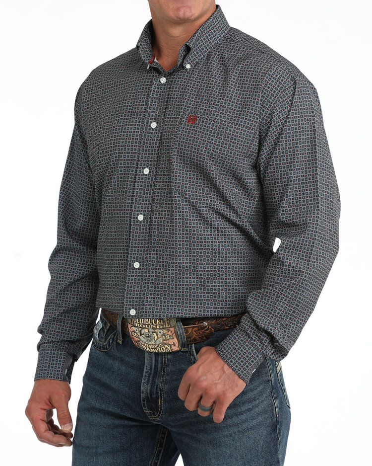 Cinch Arenaflex Square Print Blue Maroon