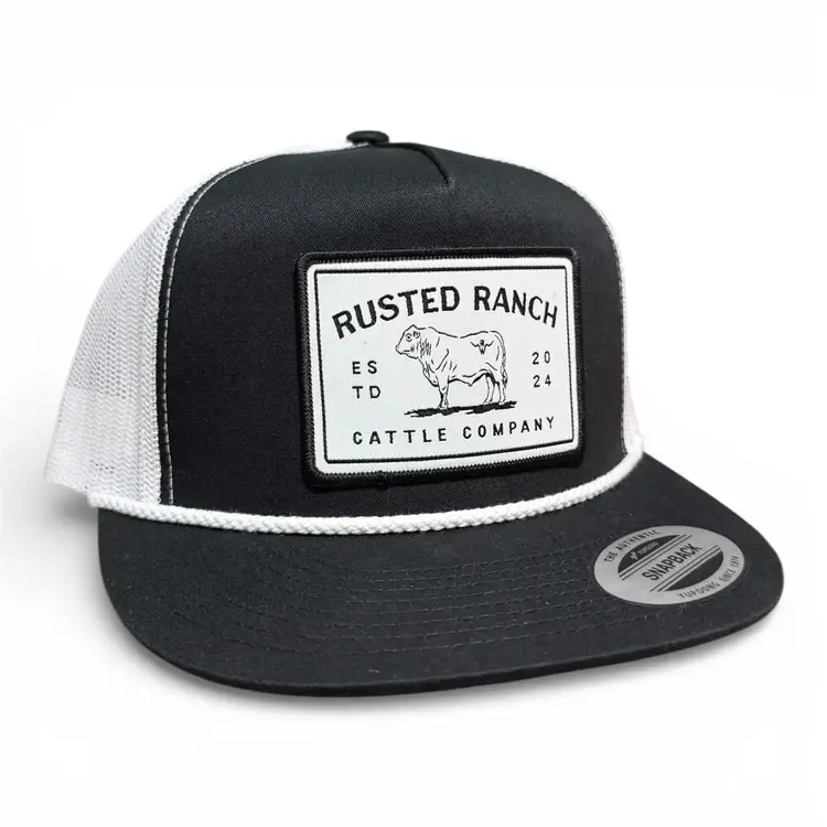 Rusted Ranch Wear Stockyard 2.0 Cap White Black White Rope
