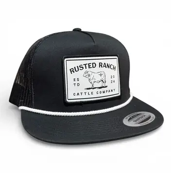 Rusted Ranch Wear Stockyard 2.0 Cap Black White Rope