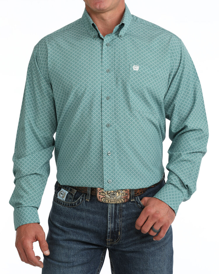 Cinch Arenaflex Geometric Print Muted Blue Green