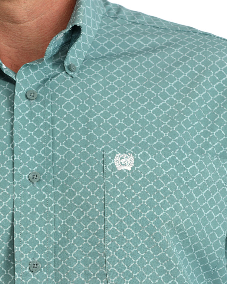 Cinch Arenaflex Geometric Print Muted Blue Green