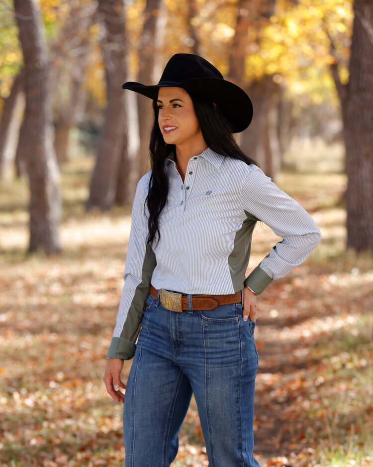 Cinch Hybrid Arenaflex Green Stripe