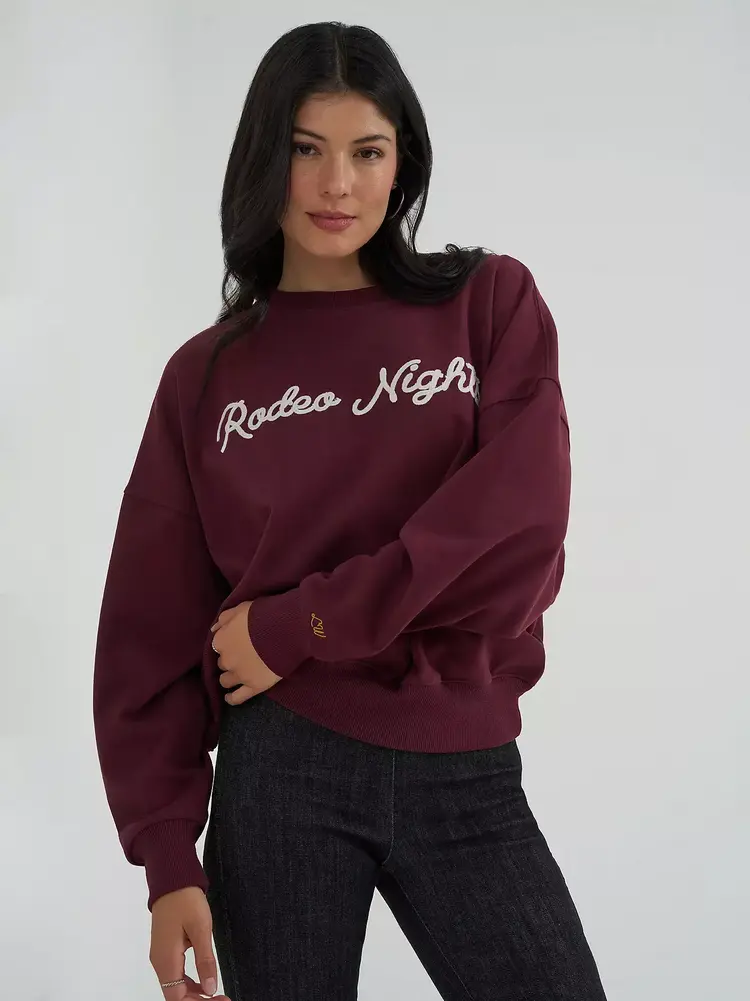 Wrangler Lainey Wilson Rodeo Nights Sweatshirt Burgundy