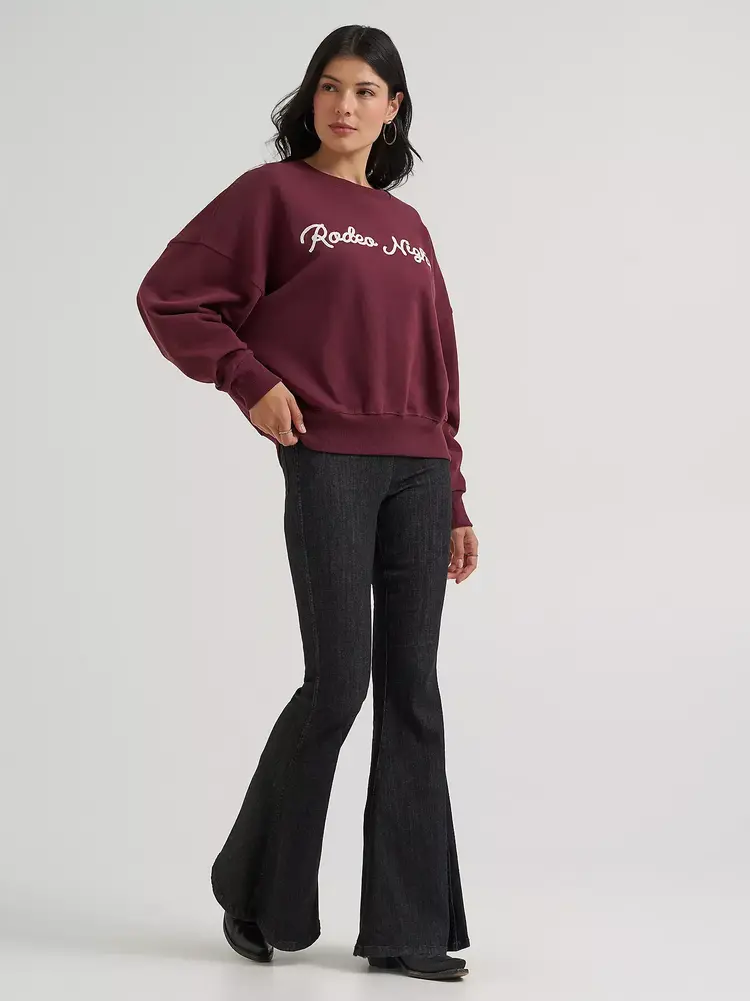 Wrangler Lainey Wilson Rodeo Nights Sweatshirt Burgundy