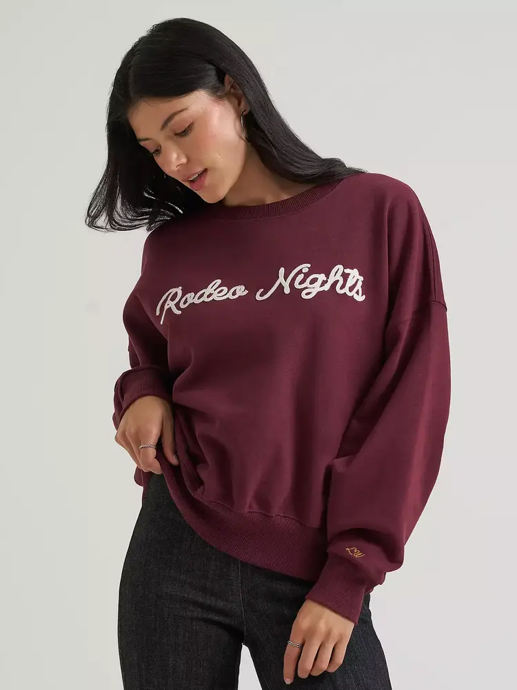 Wrangler Lainey Wilson Rodeo Nights Sweatshirt Burgundy