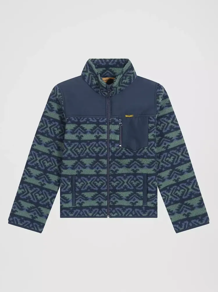 Wrangler Youth Hay Away Full Zip Sherpa Jacket Dark Forest
