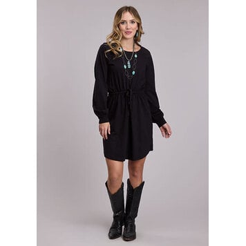 Roper Knit Jersey Crew Neck Dress Black