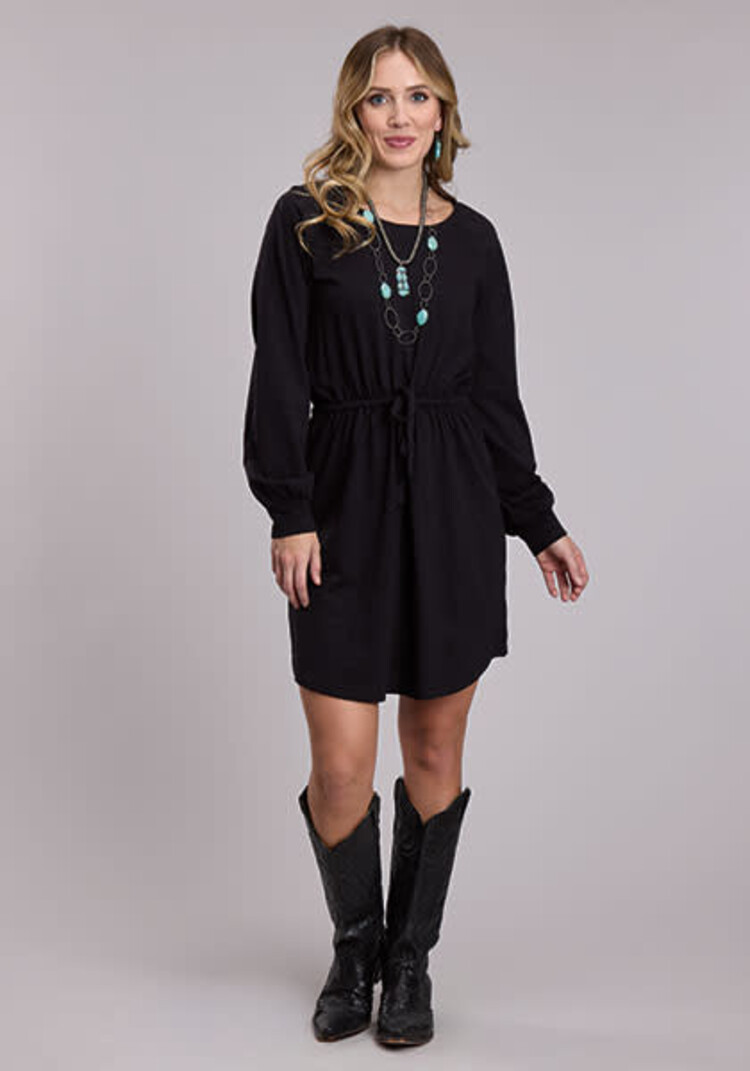 Roper Knit Jersey Crew Neck Dress Black