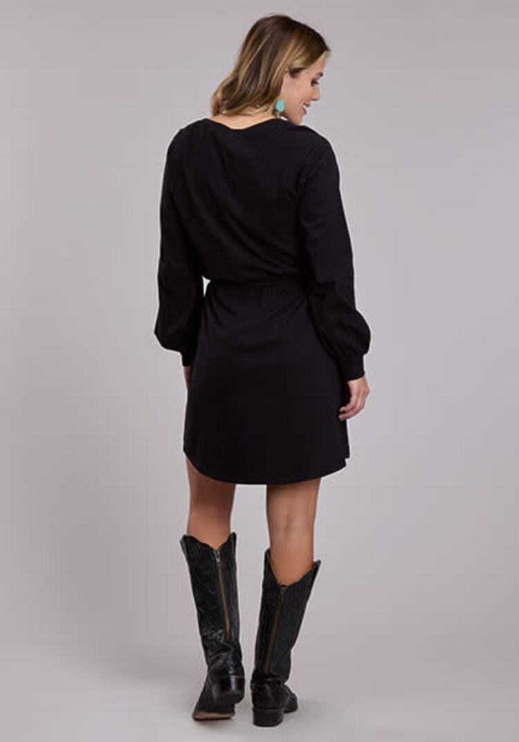 Roper Knit Jersey Crew Neck Dress Black