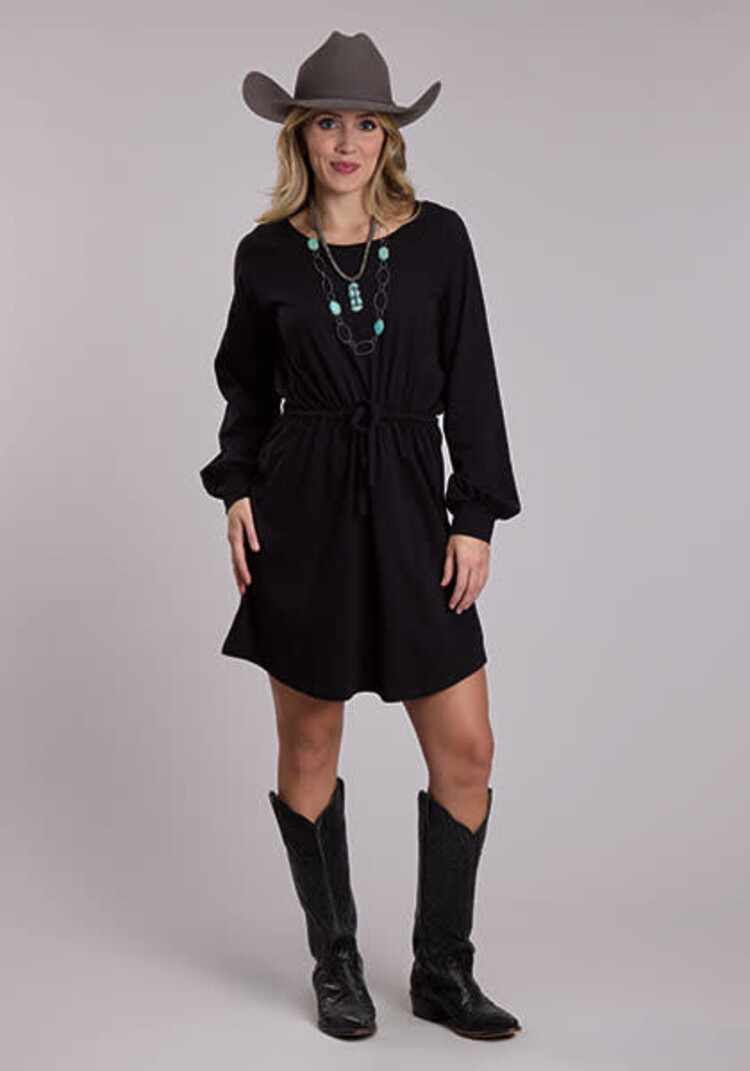 Roper Knit Jersey Crew Neck Dress Black