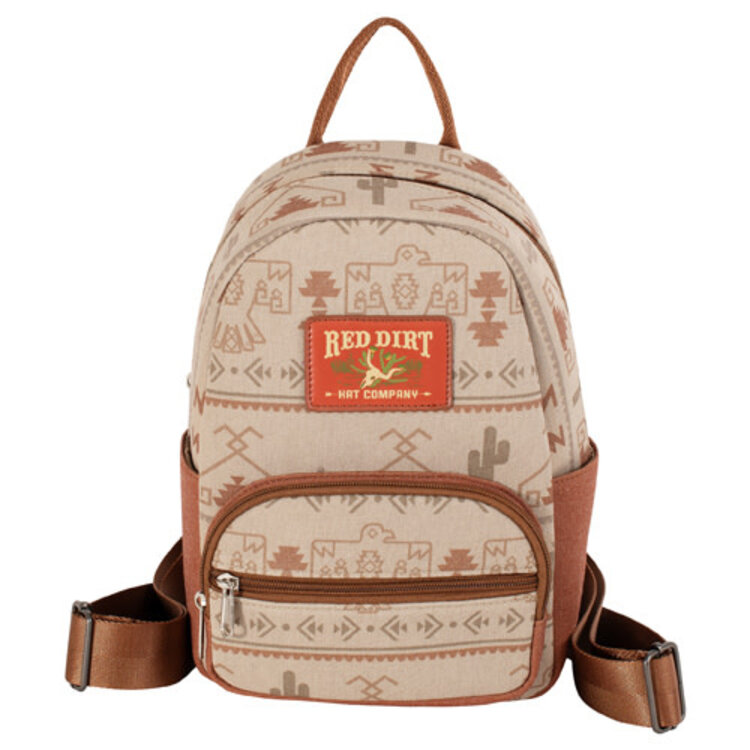 Red Dirt Hat Co Mini Backpack Tan Thunderbird Print