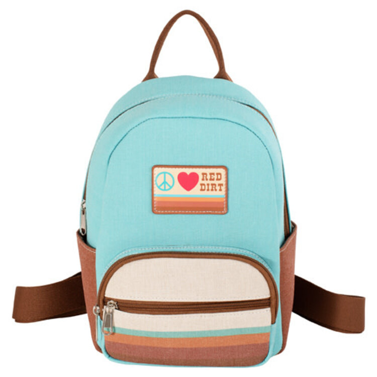 Red Dirt Hat Co Mini Backpack Turquoise W Peace Love Ride Patch