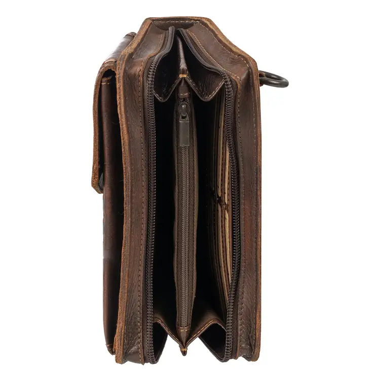 STS Ranchwear Bandera Chocolate Quickdraw Crossbody Wallet