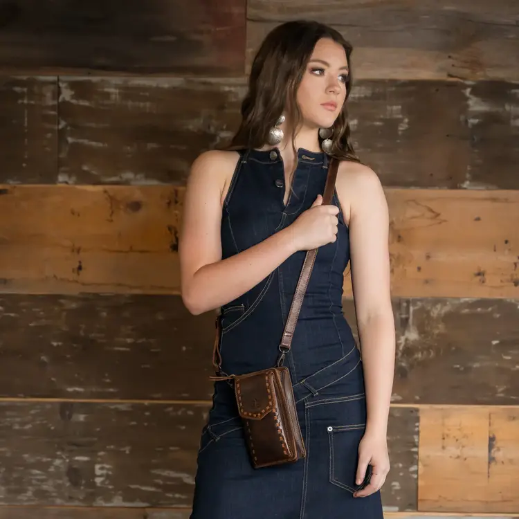 STS Ranchwear Bandera Chocolate Quickdraw Crossbody Wallet