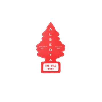 Waterproof Alberta Tree Sticker Red 3.5" x 2"