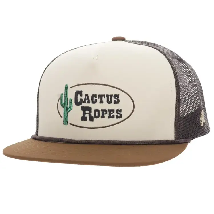 HOOey Cactus Ropes 5 Panel Snapback Tan Brown