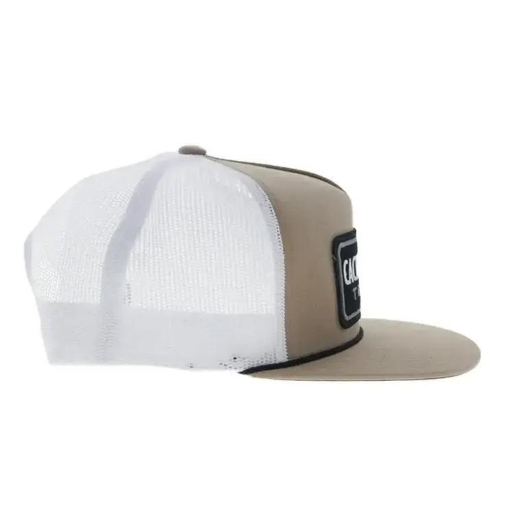 HOOey Cactus Ropes 5 Panel Snapback Tan White