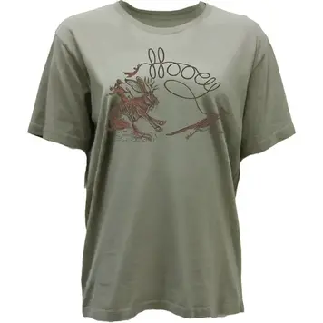 HOOey Jackie Tee Olive Green w/ Rabbit Logo