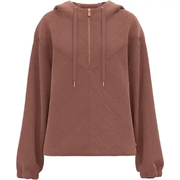 HOOey Cowgirl Corduroy Quarter Zip Hoodie Maroon