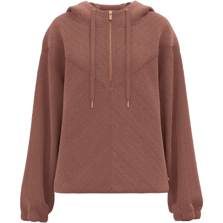 HOOey Cowgirl Corduroy Quarter Zip Hoodie Maroon