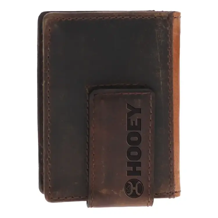 HOOey Gambler Bifold Money Clip Tan Card Embossed