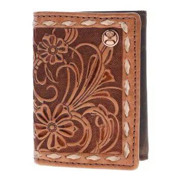 HOOey Tuff Trifold Wallet Tan Brown Leather