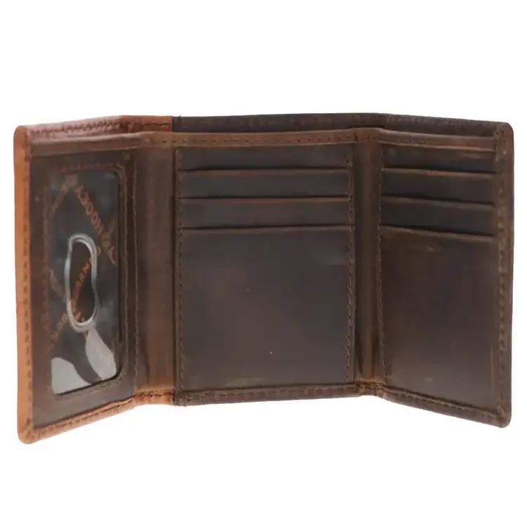 HOOey Tuff Trifold Wallet Tan Brown Leather