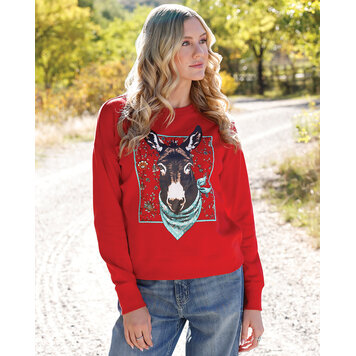 Cruel Denim Happy Donk Crewneck Sweatshirt Red