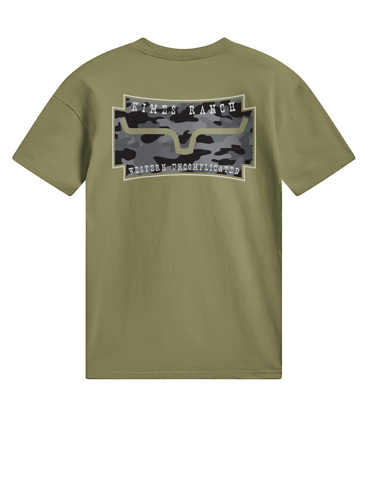 Kimes Ranch Camo Crest Tee Light Olive