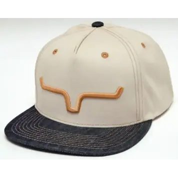 Kimes Ranch Weekly Tall Trucker Cap Sand Denim
