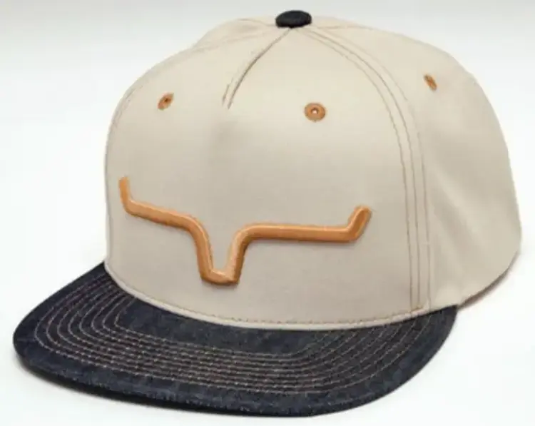 Kimes Ranch Weekly Tall Trucker Cap Sand Denim