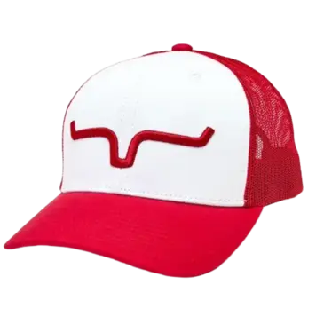 Kimes Ranch Weekly Trucker Cap White Red