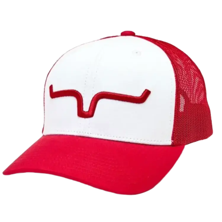 Kimes Ranch Weekly Trucker Cap White Red