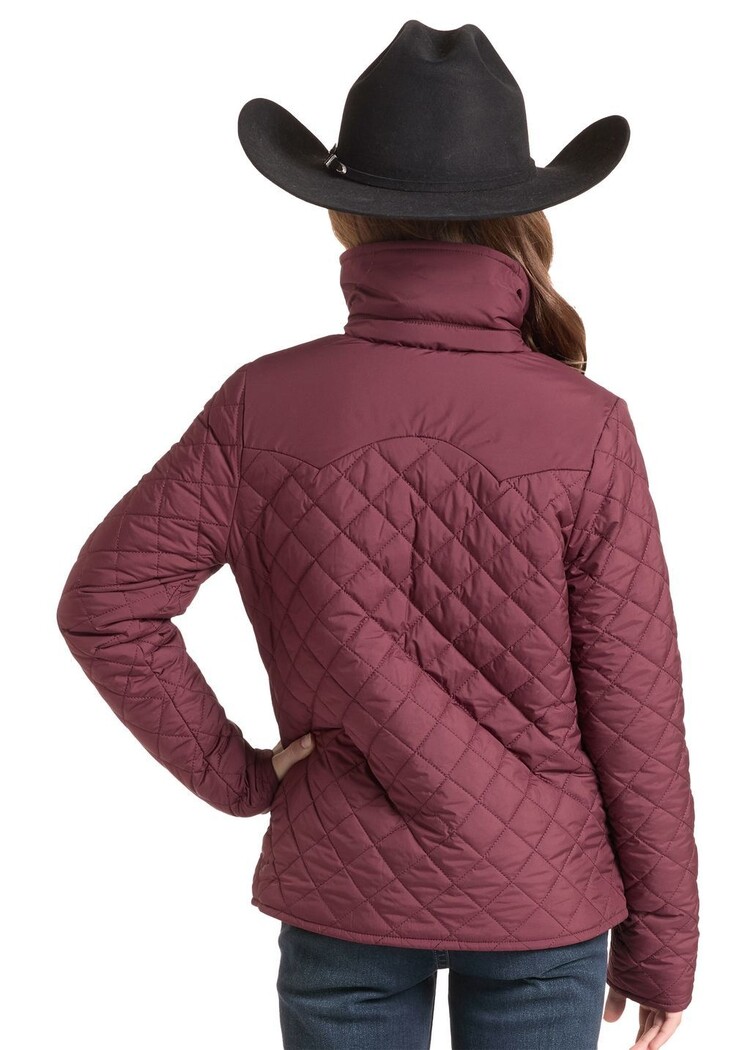 Powder River Youth Reversible Quilted Jacket Black Wine