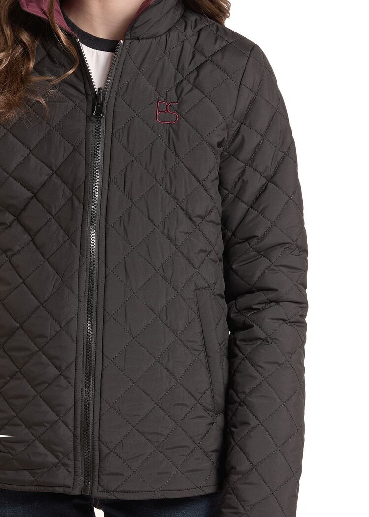 Powder River Youth Reversible Quilted Jacket Black Wine