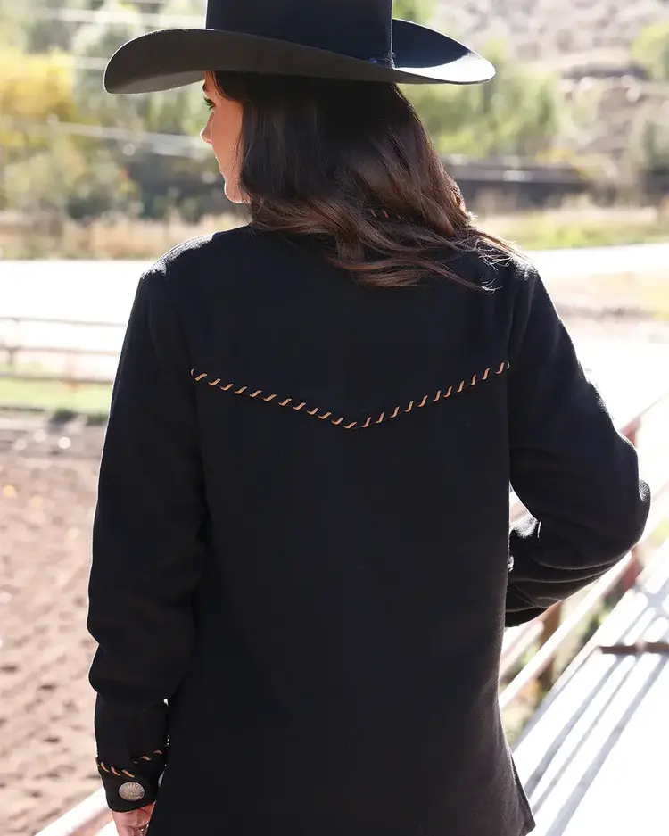 Cruel Denim Western Whipstitched Shirt Jacket Black