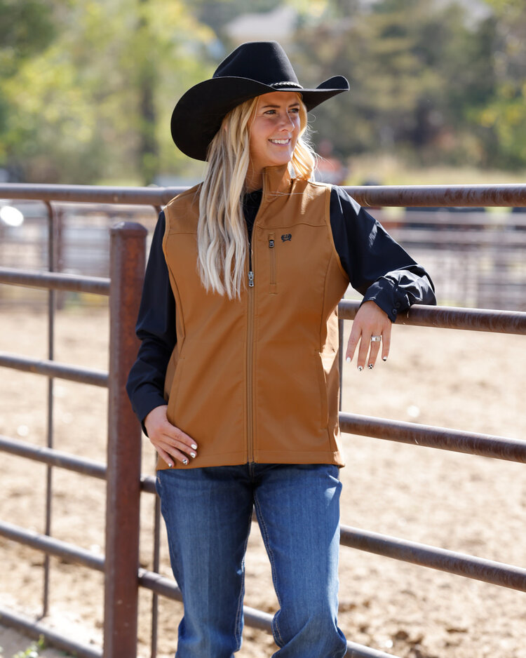 Cinch Windproof Zip Vest Brown