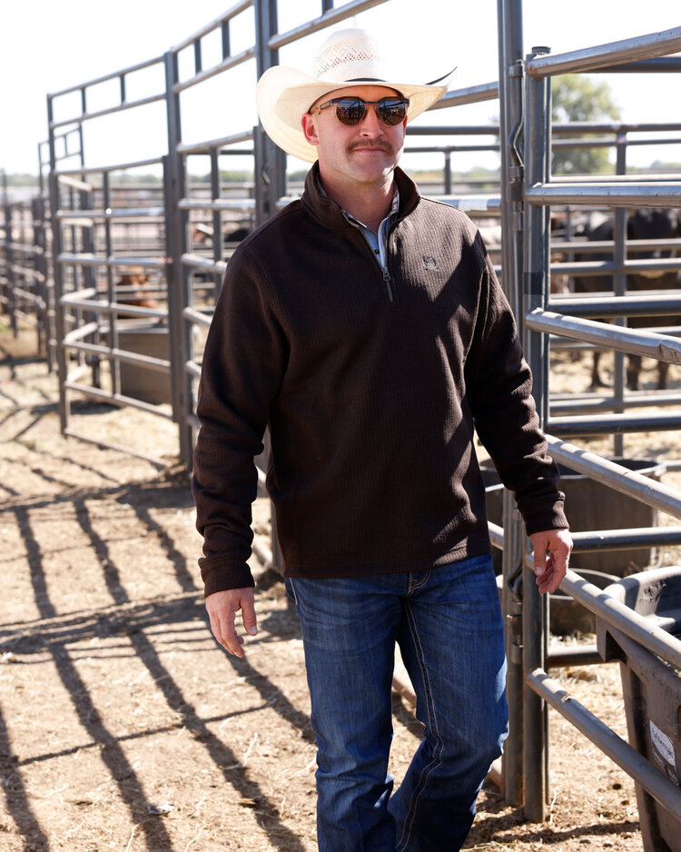Cinch 1/4 Zip Pullover Brown